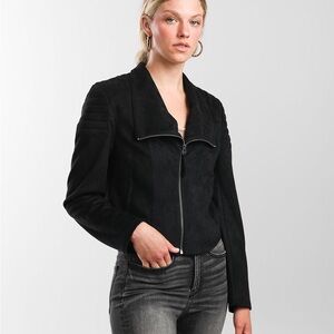 BKE Faux Suede Moto Jacket Women Size Medium